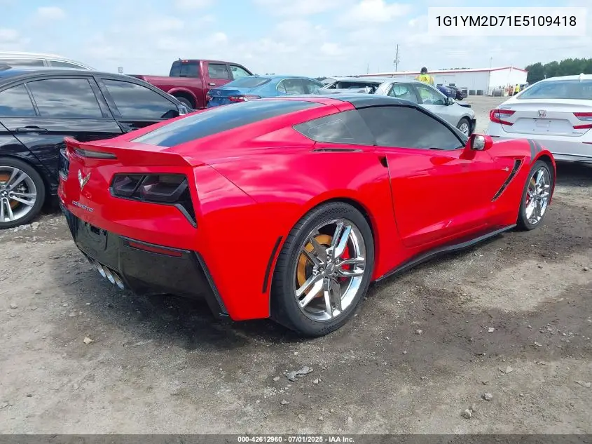 2014 Chevrolet Corvette Stingray Z51 3Lt VIN: 1G1YM2D71E5109418 Lot: 42612960