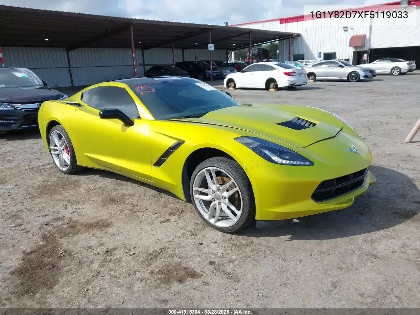2015 Chevrolet Corvette Stingray VIN: 1G1YB2D7XF5119033 Lot: 41915304
