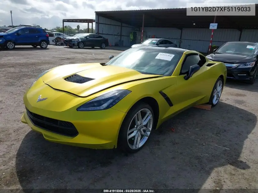 2015 Chevrolet Corvette Stingray VIN: 1G1YB2D7XF5119033 Lot: 41915304