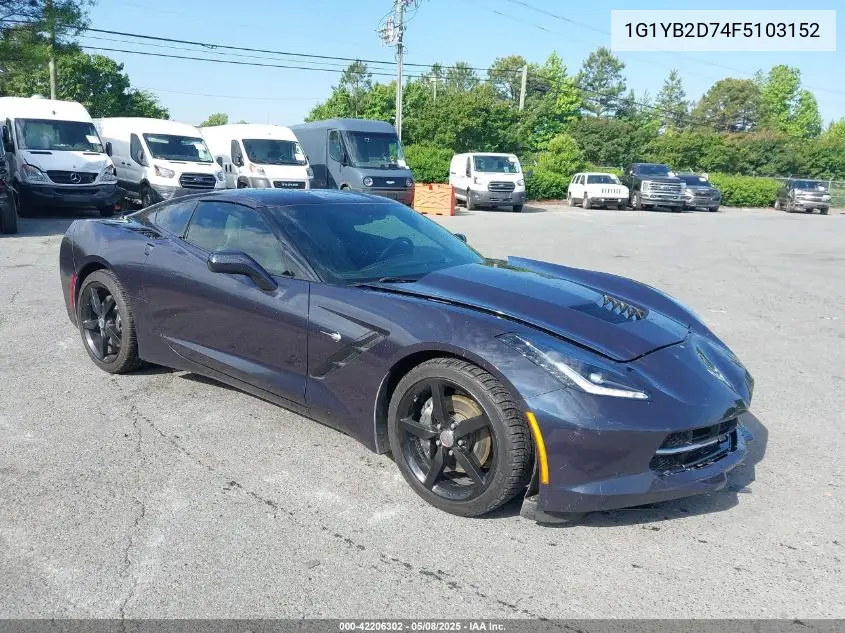 2015 Chevrolet Corvette Stingray VIN: 1G1YB2D74F5103152 Lot: 42206302