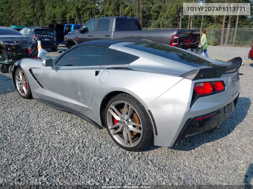 2015 Chevrolet Corvette Stingray VIN: 1G1YF2D7XF5113771 Lot: 42555790