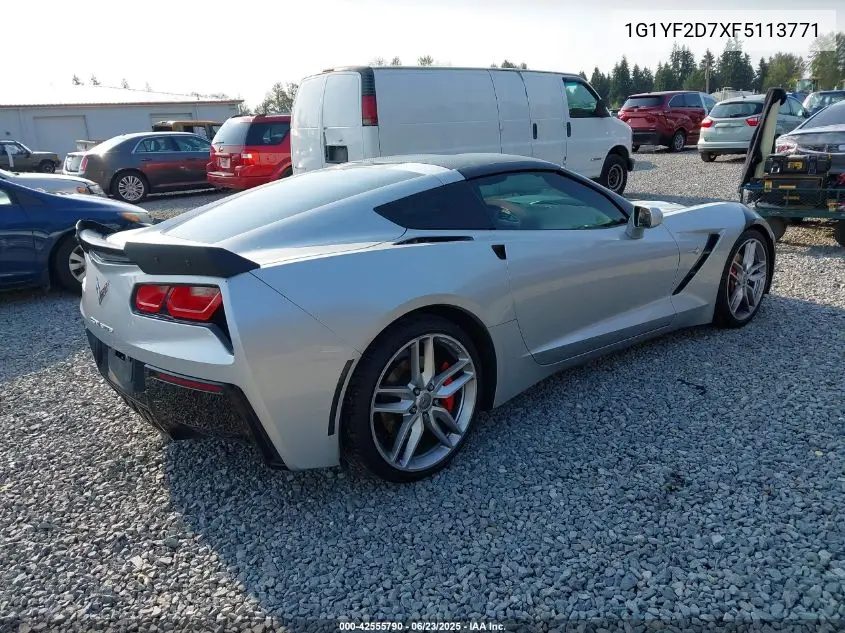 2015 Chevrolet Corvette Stingray VIN: 1G1YF2D7XF5113771 Lot: 42555790