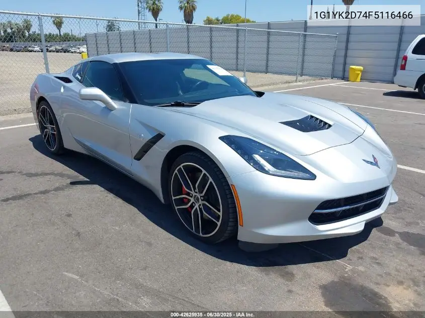 2015 Chevrolet Corvette Stingray Z51 VIN: 1G1YK2D74F5116466 Lot: 42625935