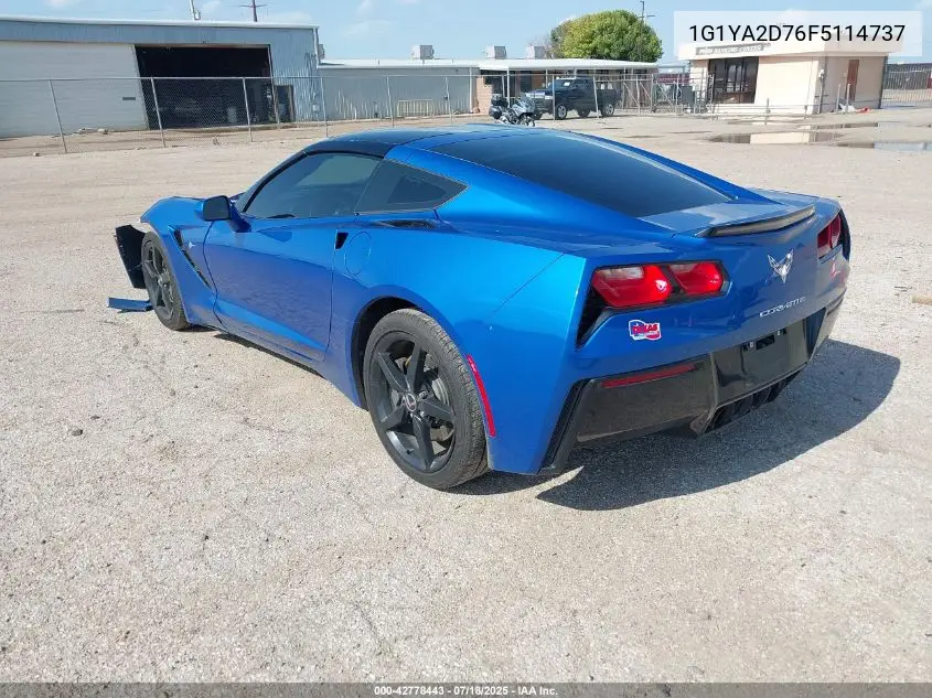2015 Chevrolet Corvette Stingray VIN: 1G1YA2D76F5114737 Lot: 42778443