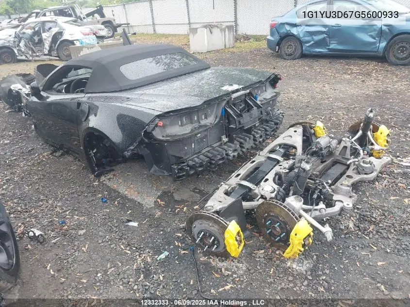2016 Chevrolet Corvette Z06 3Lz VIN: 1G1YU3D67G5600933 Lot: 12332333