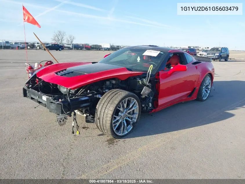 2016 Chevrolet Corvette Z06 VIN: 1G1YU2D61G5603479 Lot: 41807954