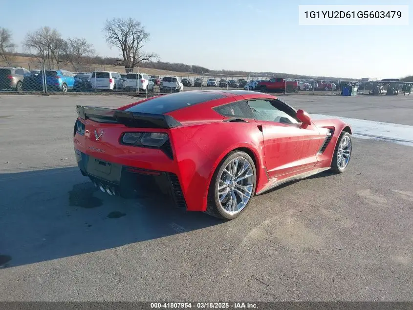 2016 Chevrolet Corvette Z06 VIN: 1G1YU2D61G5603479 Lot: 41807954