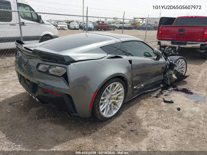 2016 Chevrolet Corvette Z06 VIN: 1G1YU2D65G5607972 Lot: 41831039
