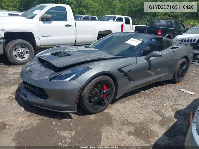 2016 Chevrolet Corvette Stingray VIN: 1G1YD2D71G5110426 Lot: 42219598