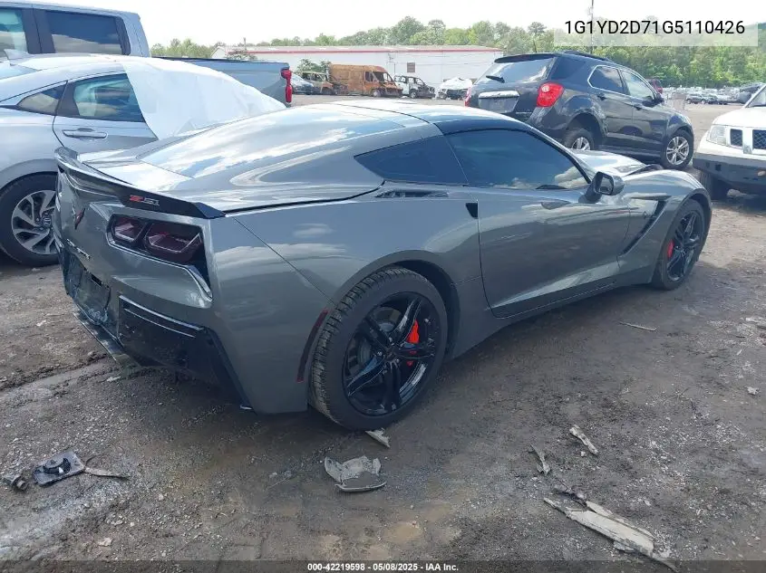2016 Chevrolet Corvette Stingray VIN: 1G1YD2D71G5110426 Lot: 42219598