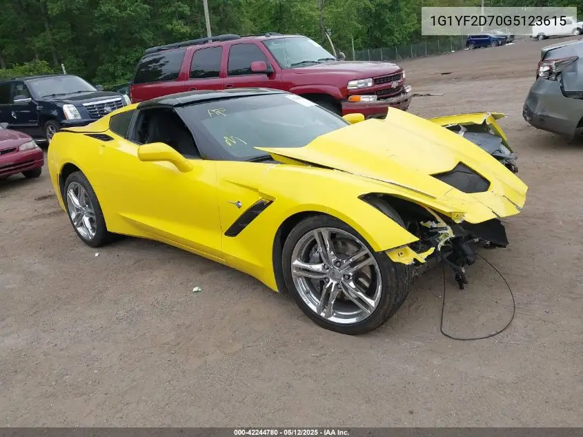 2016 Chevrolet Corvette Stingray VIN: 1G1YF2D70G5123615 Lot: 42244780