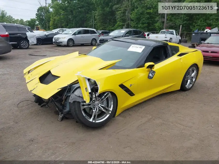 2016 Chevrolet Corvette Stingray VIN: 1G1YF2D70G5123615 Lot: 42244780