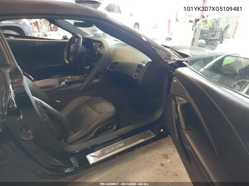 2016 Chevrolet Corvette Stingray Z51 VIN: 1G1YK3D7XG5109481 Lot: 42258617