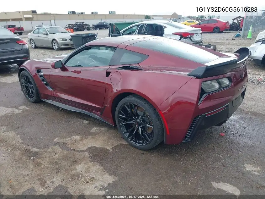 2016 Chevrolet Corvette Z06 VIN: 1G1YS2D60G5610283 Lot: 42498907
