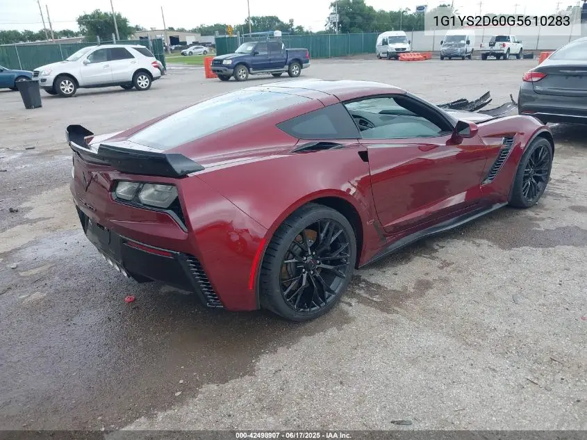 2016 Chevrolet Corvette Z06 VIN: 1G1YS2D60G5610283 Lot: 42498907