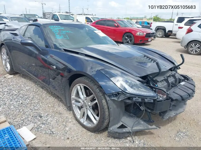 2016 Chevrolet Corvette Stingray VIN: 1G1YB2D7XG5105683 Lot: 42530757