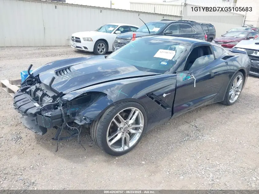 2016 Chevrolet Corvette Stingray VIN: 1G1YB2D7XG5105683 Lot: 42530757