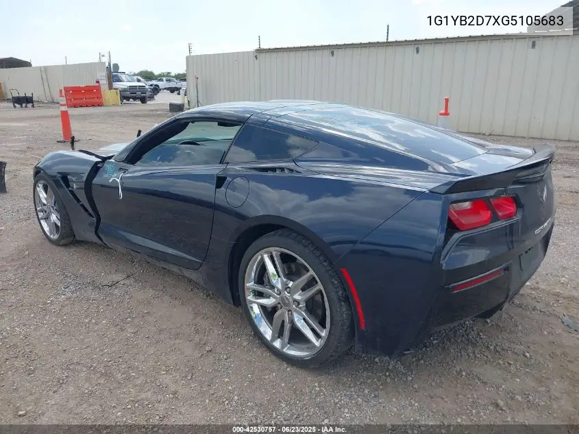 2016 Chevrolet Corvette Stingray VIN: 1G1YB2D7XG5105683 Lot: 42530757