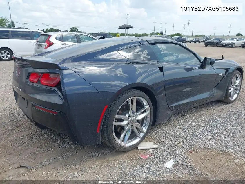2016 Chevrolet Corvette Stingray VIN: 1G1YB2D7XG5105683 Lot: 42530757