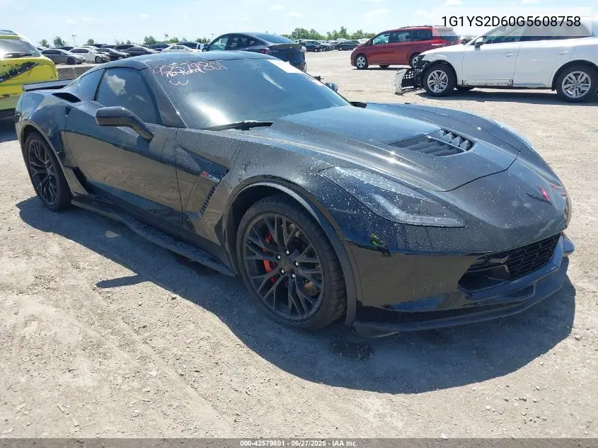 2016 Chevrolet Corvette Z06 VIN: 1G1YS2D60G5608758 Lot: 42579801