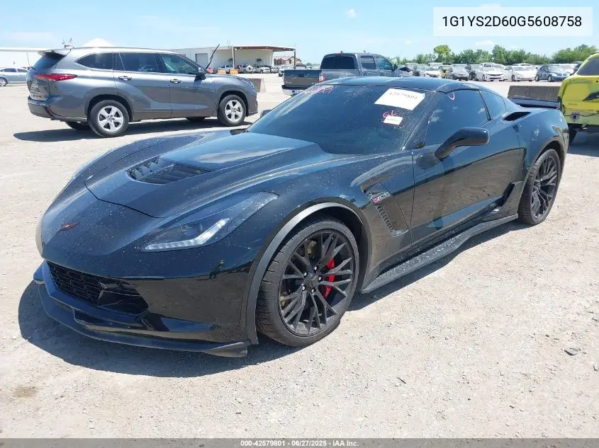 2016 Chevrolet Corvette Z06 VIN: 1G1YS2D60G5608758 Lot: 42579801