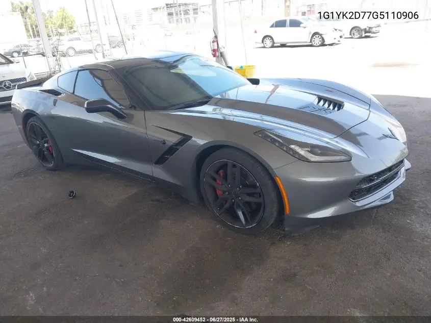 2016 Chevrolet Corvette Stingray Z51 VIN: 1G1YK2D77G5110906 Lot: 42609452