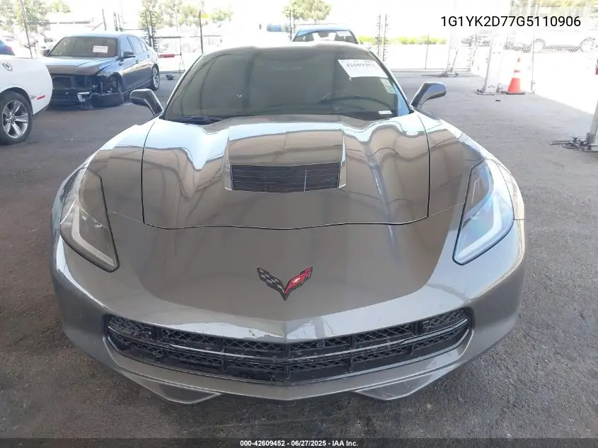 2016 Chevrolet Corvette Stingray Z51 VIN: 1G1YK2D77G5110906 Lot: 42609452