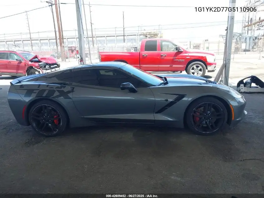 2016 Chevrolet Corvette Stingray Z51 VIN: 1G1YK2D77G5110906 Lot: 42609452