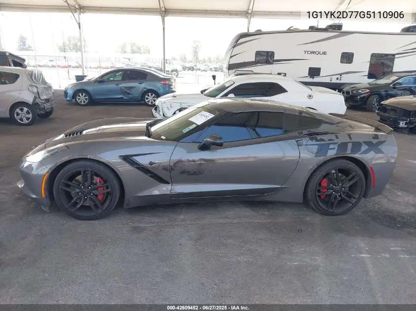 2016 Chevrolet Corvette Stingray Z51 VIN: 1G1YK2D77G5110906 Lot: 42609452