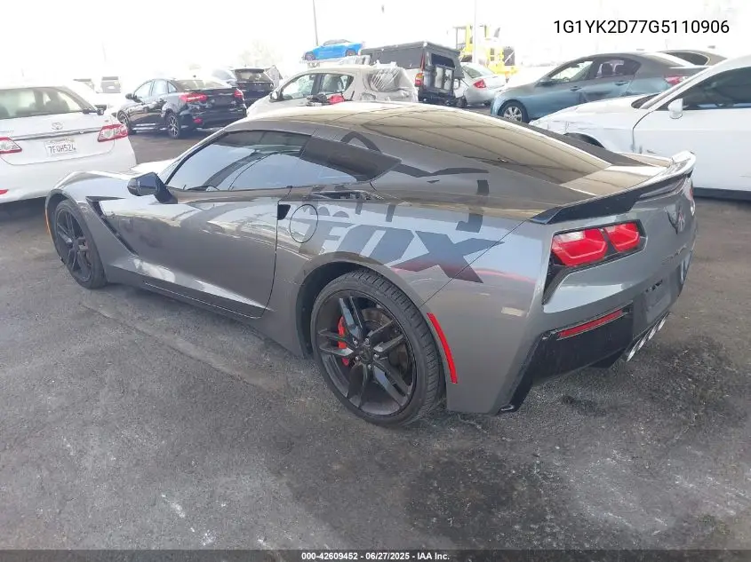 2016 Chevrolet Corvette Stingray Z51 VIN: 1G1YK2D77G5110906 Lot: 42609452