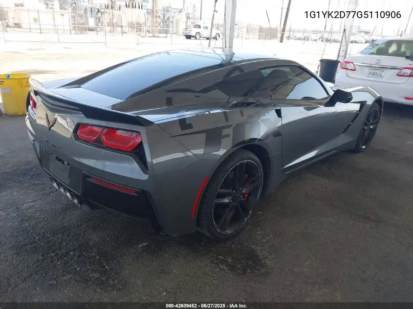 2016 Chevrolet Corvette Stingray Z51 VIN: 1G1YK2D77G5110906 Lot: 42609452