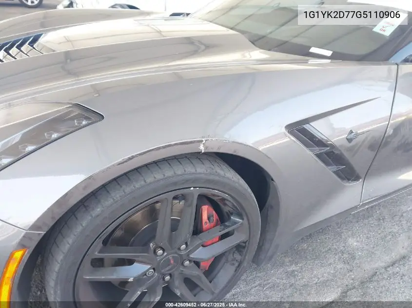 2016 Chevrolet Corvette Stingray Z51 VIN: 1G1YK2D77G5110906 Lot: 42609452