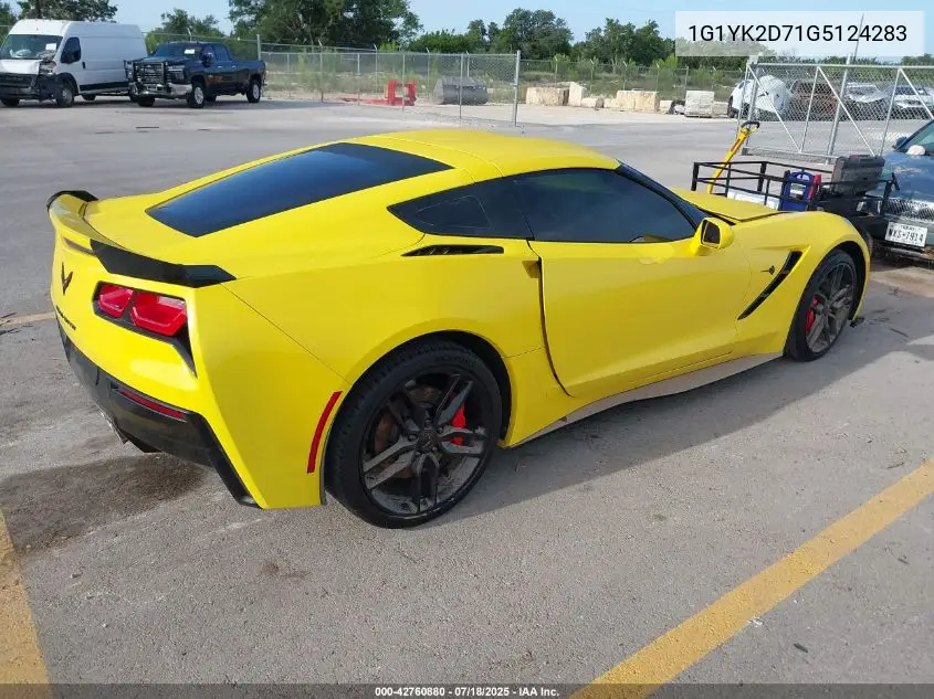 2016 Chevrolet Corvette Stingray Z51 2Lt VIN: 1G1YK2D71G5124283 Lot: 42760880