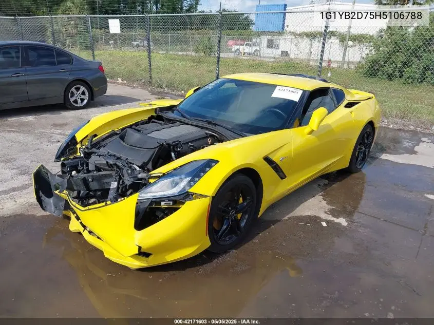 2017 Chevrolet Corvette Stingray VIN: 1G1YB2D75H5106788 Lot: 42171603