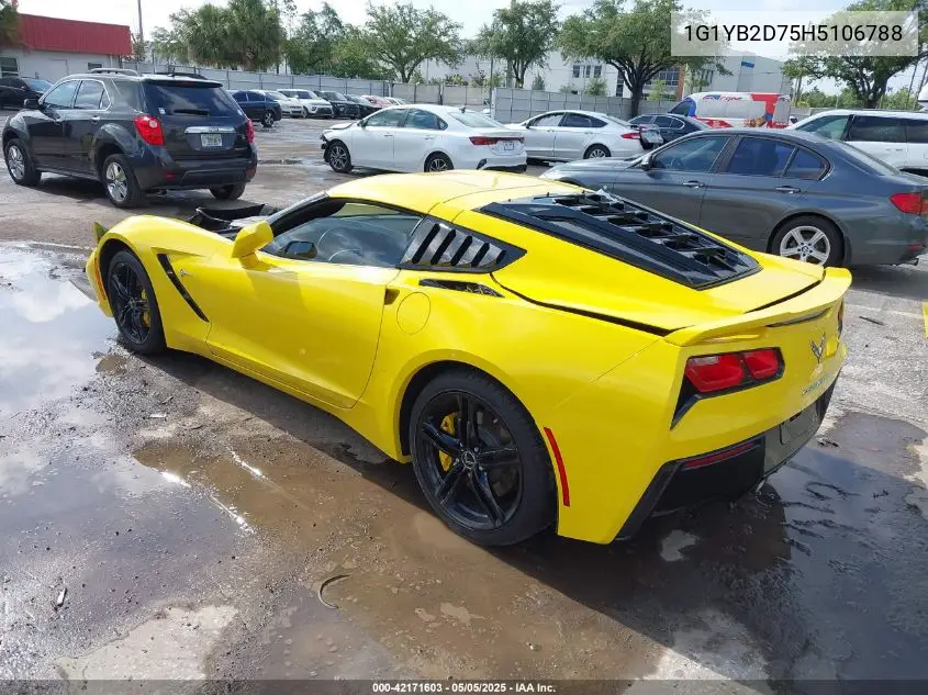 2017 Chevrolet Corvette Stingray VIN: 1G1YB2D75H5106788 Lot: 42171603