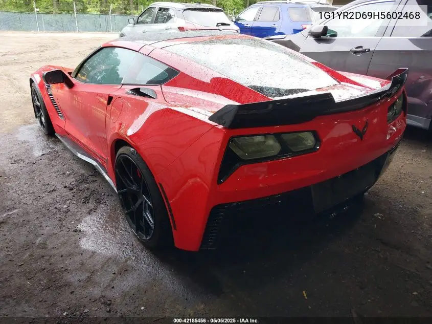 2017 Chevrolet Corvette Z06 VIN: 1G1YR2D69H5602468 Lot: 42185456