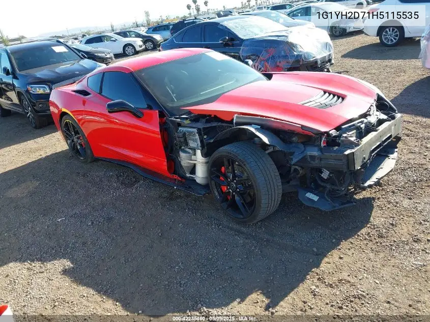 2017 Chevrolet Corvette Stingray Z51 VIN: 1G1YH2D71H5115535 Lot: 42235440