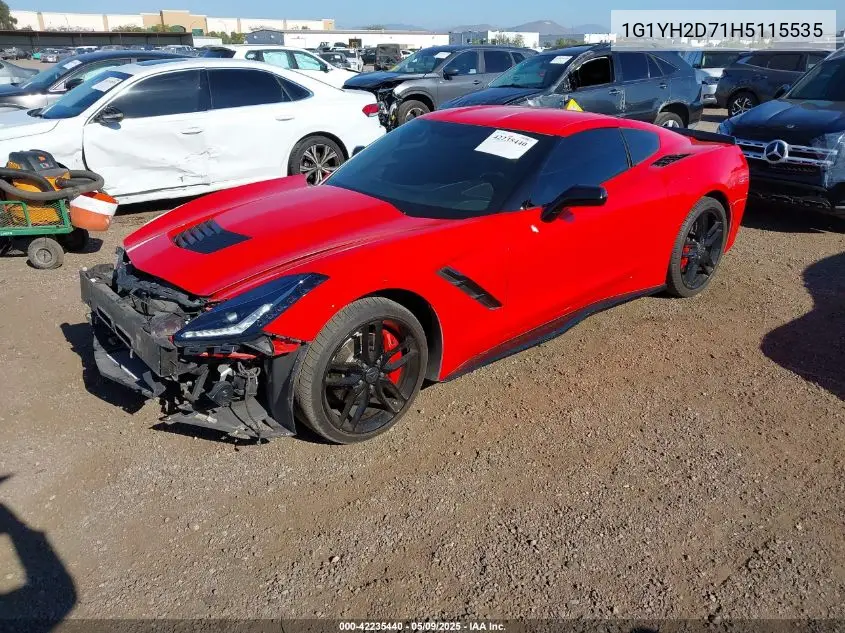 2017 Chevrolet Corvette Stingray Z51 VIN: 1G1YH2D71H5115535 Lot: 42235440