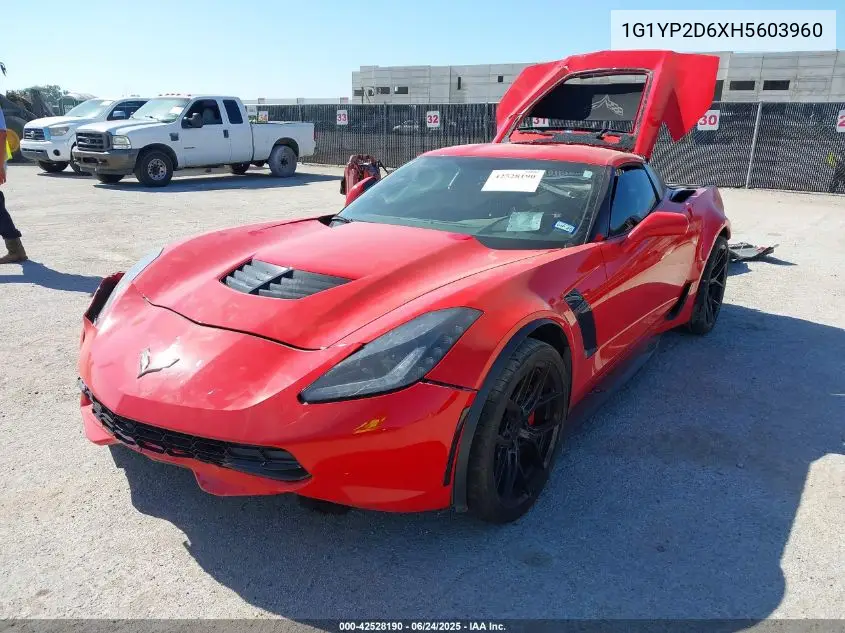 2017 Chevrolet Corvette Z06 VIN: 1G1YP2D6XH5603960 Lot: 42528190