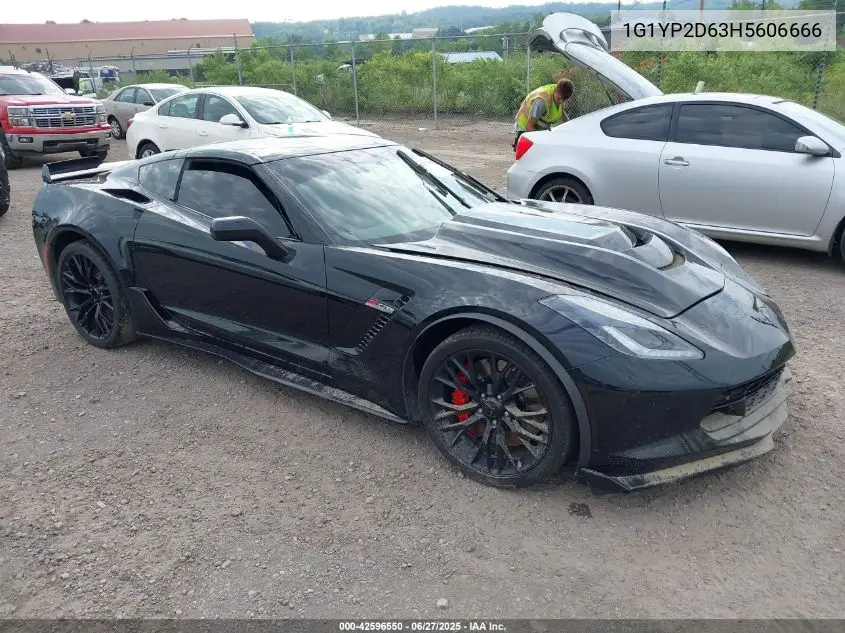 2017 Chevrolet Corvette Z06 VIN: 1G1YP2D63H5606666 Lot: 42596550