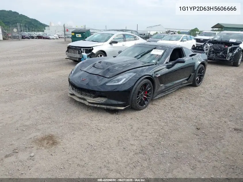 2017 Chevrolet Corvette Z06 VIN: 1G1YP2D63H5606666 Lot: 42596550