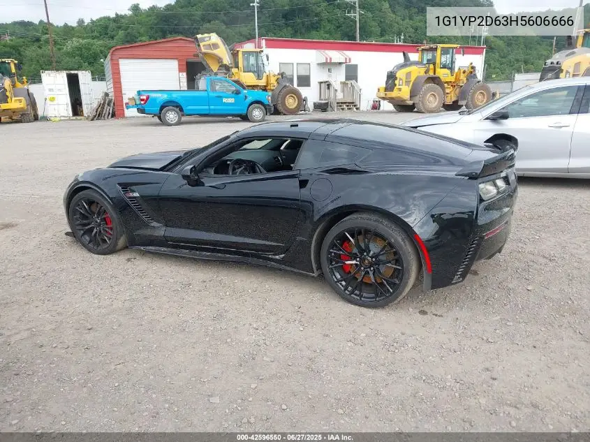 2017 Chevrolet Corvette Z06 VIN: 1G1YP2D63H5606666 Lot: 42596550