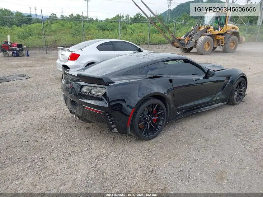 2017 Chevrolet Corvette Z06 VIN: 1G1YP2D63H5606666 Lot: 42596550