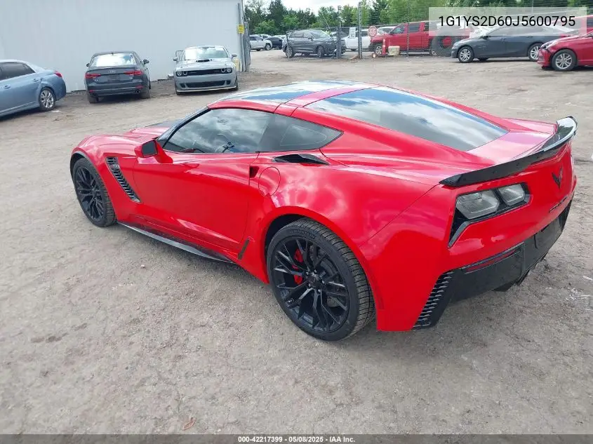 2018 Chevrolet Corvette Z06 VIN: 1G1YS2D60J5600795 Lot: 42217399