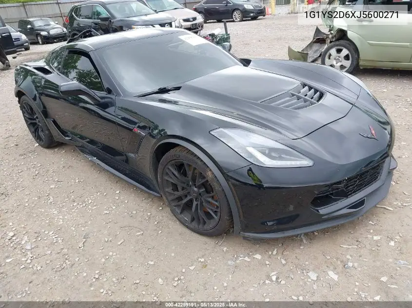 2018 Chevrolet Corvette Z06 VIN: 1G1YS2D6XJ5600271 Lot: 42259191