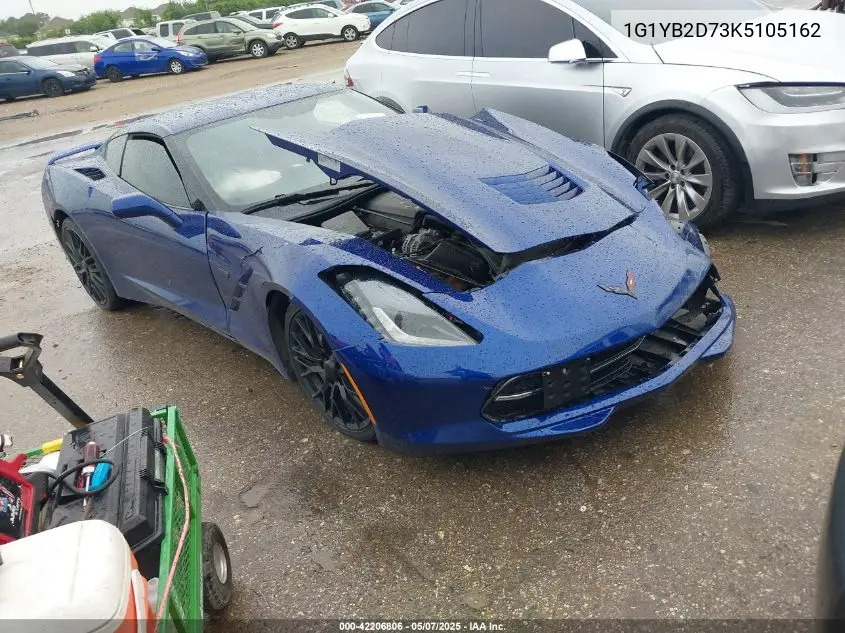 2019 Chevrolet Corvette Stingray VIN: 1G1YB2D73K5105162 Lot: 42206806