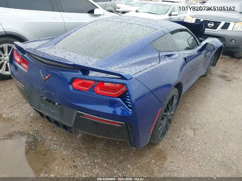 2019 Chevrolet Corvette Stingray VIN: 1G1YB2D73K5105162 Lot: 42206806