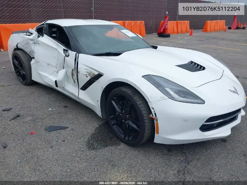 2019 Chevrolet Corvette Stingray VIN: 1G1YB2D76K5112204 Lot: 42215657
