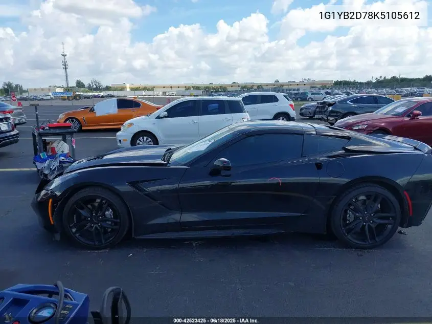 2019 Chevrolet Corvette Stingray VIN: 1G1YB2D78K5105612 Lot: 42523425