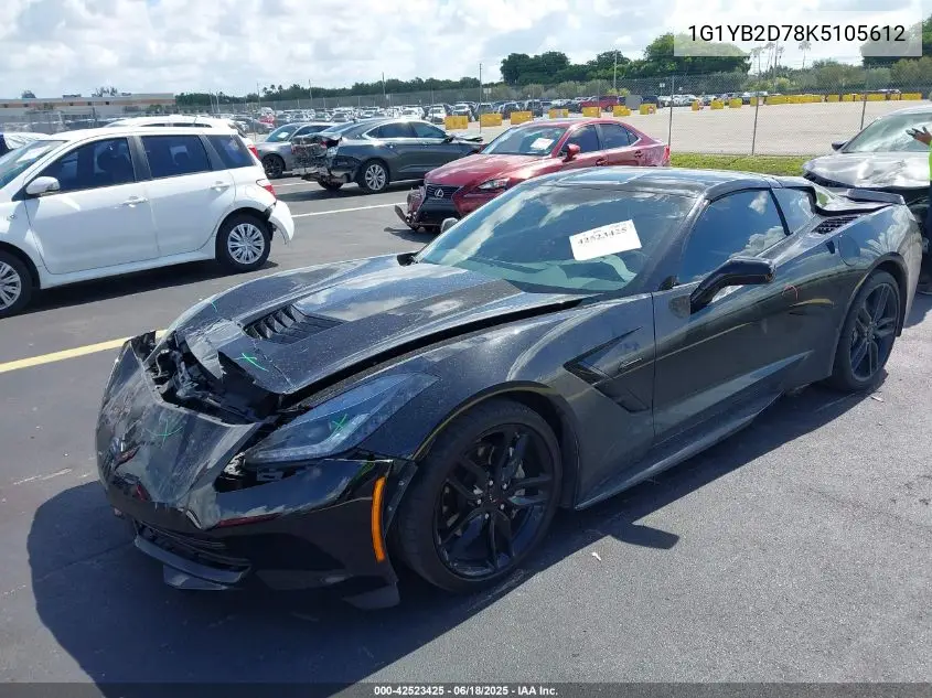 2019 Chevrolet Corvette Stingray VIN: 1G1YB2D78K5105612 Lot: 42523425